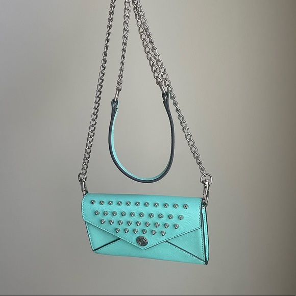 NWOT Rebecca Minkoff Studded Wallet on Chain, Mint Green - Picture 10 of 10